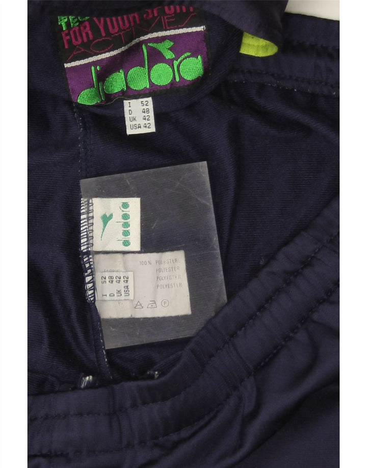 DIADORA Mens Full Tracksuit UK 42 Large  Navy Blue Colourblock Polyester Vintage Diadora and Second-Hand Diadora from Messina Hembry 