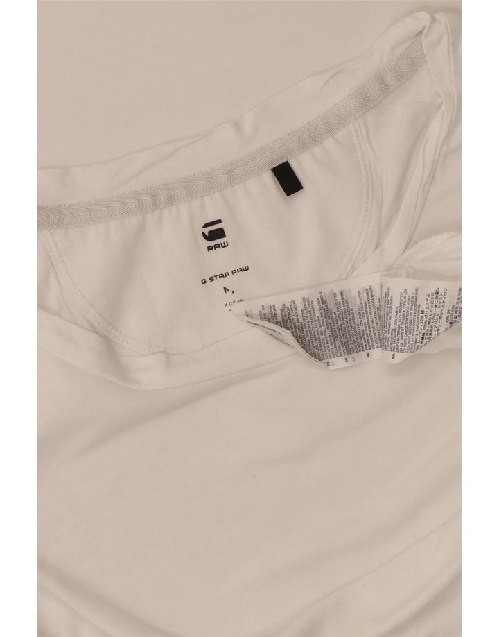 G-STAR Dame T-Shirt Top UK 14 Medium White Viscose