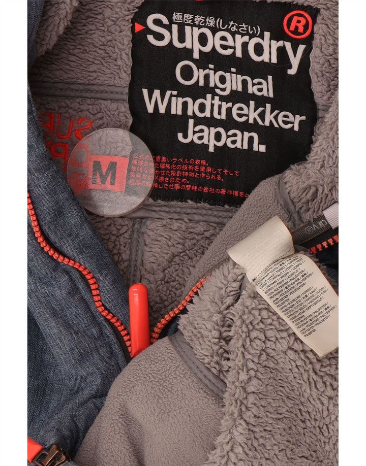 Superdry Graphic Windbreaker Jacket til kvinder UK 14 Medium Blue