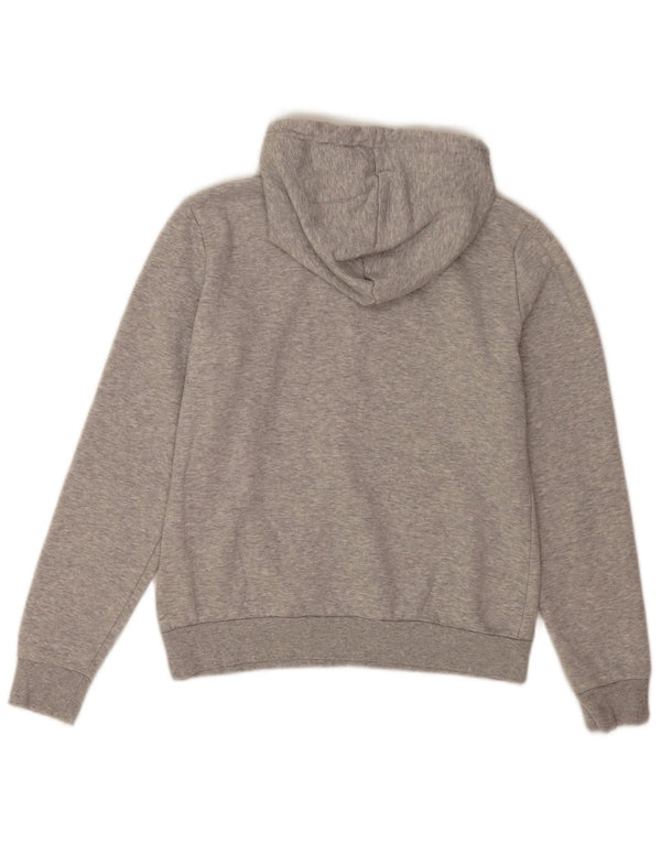 Puma Graphic Hoodie Jumper UK 12 Medium Grey Flecked Polyester