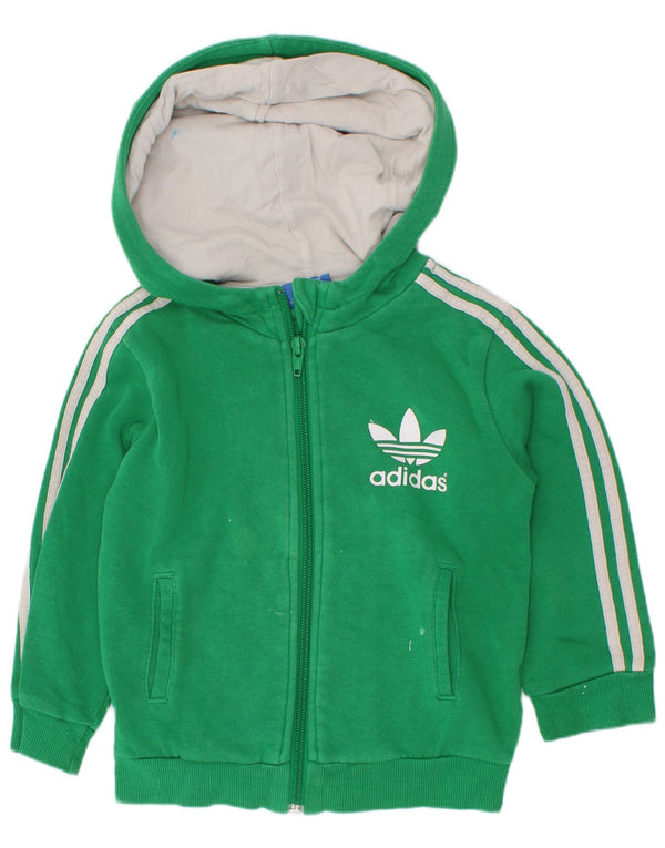 Adidas Baby Boys grafisk hættetrøje med lynlås 18-24 måneder grøn bomuld