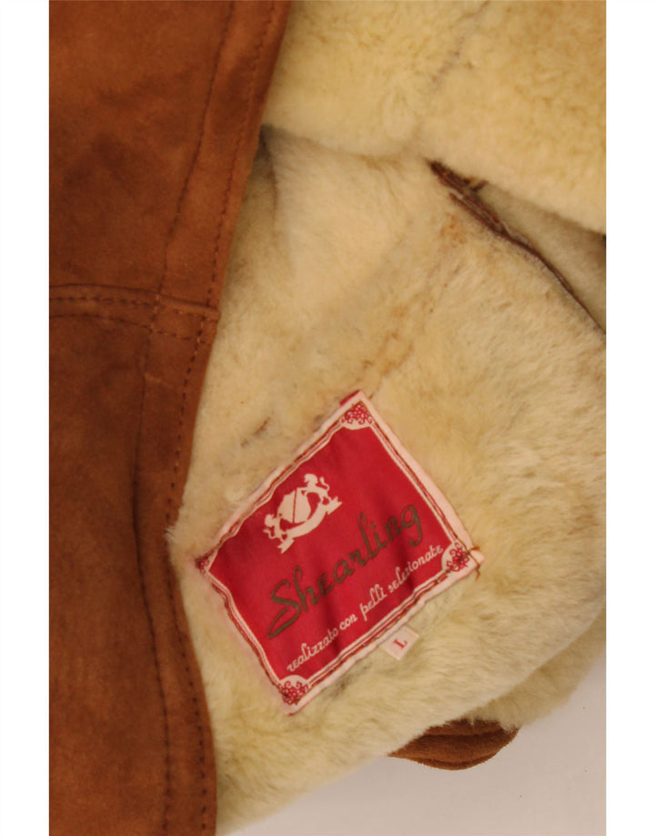Vintage Herre Shearling Jacket UK 40 Large Brown Shearling