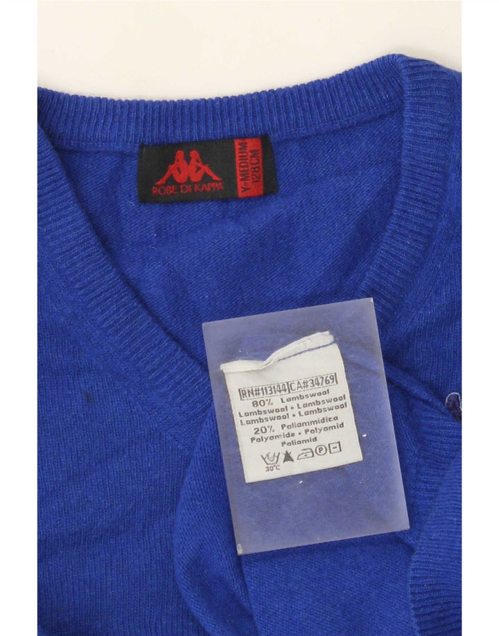 Kappa Boys V-hals sweater 7-8 år Medium Blå lammeuld