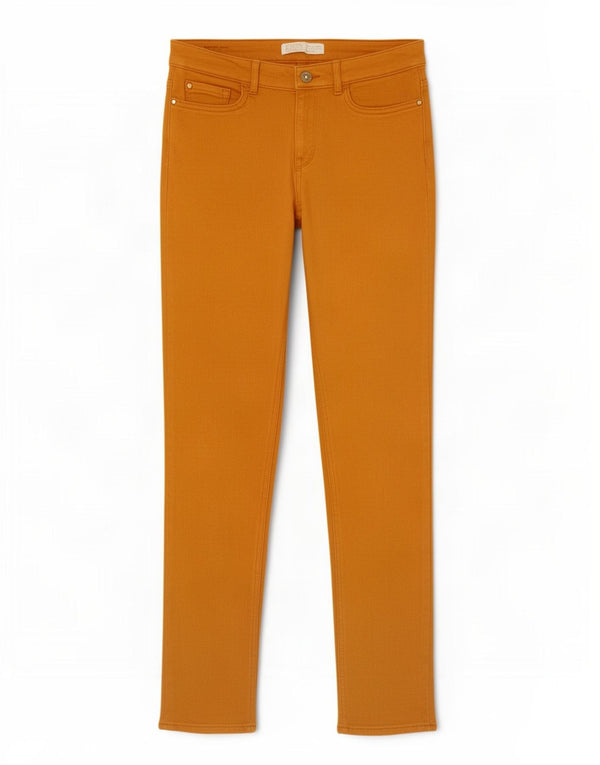 Zara Dame Skinny Casual Bukser EU 36 XS W26 L30 Orange Bomuld