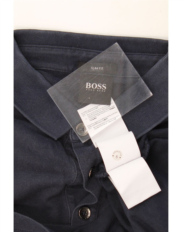 HUGO BOSS Herre Slim Fit Langærmet Polo Shirt Medium Navyblå Bomuld