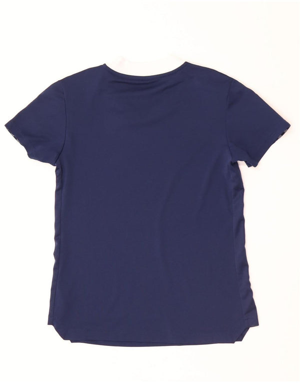 Adidas Aeroready T-Shirt Top UK 8/10 Small Navy Blue Colourblock