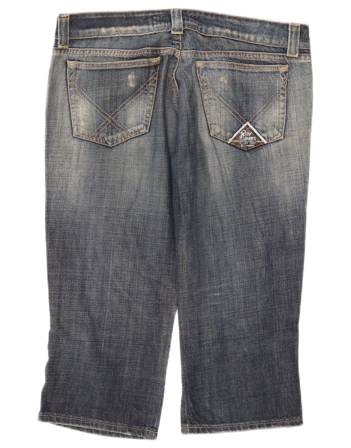 Roy Rogers Dame Seven Bell Distressed Capri Jeans W34 L20 Blå