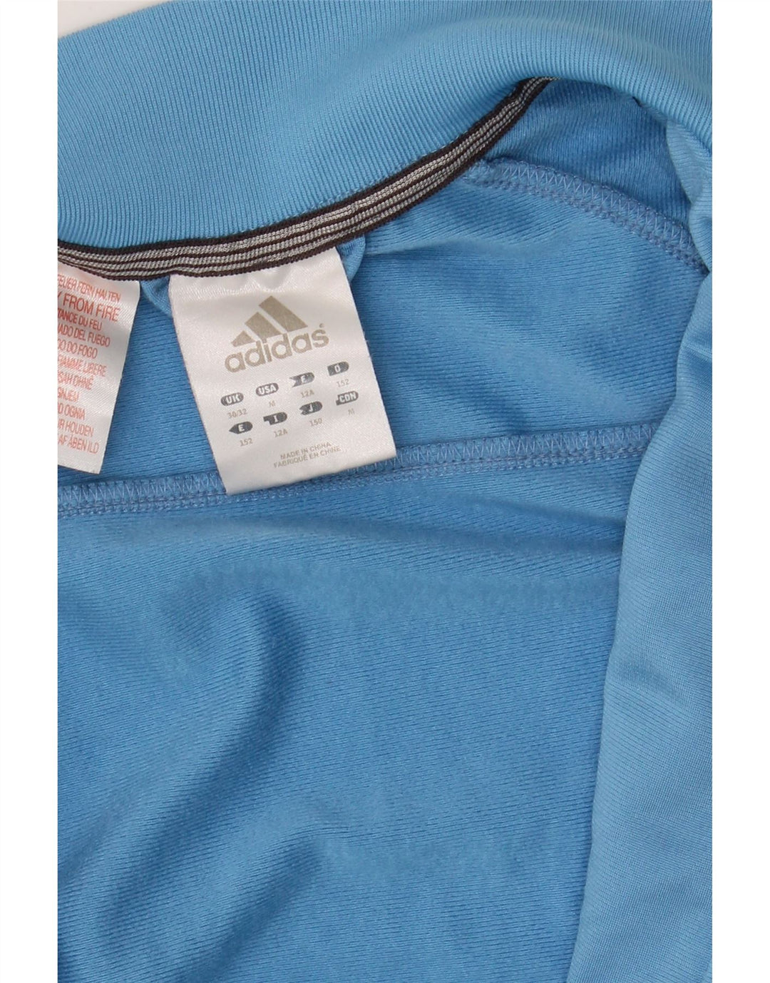 ADIDAS Boys Tracksuit Top Jacket 11-12 Years Blue Polyester Sports