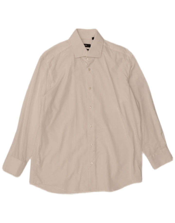 Hugo Boss Herre Regular Fit skjorte str. 16 1/2 42 Stor hvid bomuld