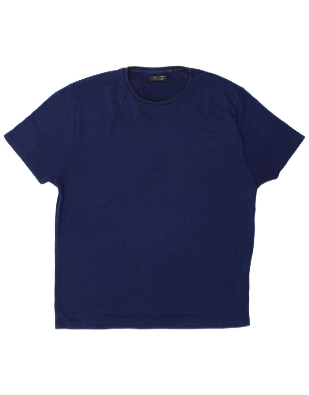 Zara Herre T-Shirt Top Stor Marineblå Polyester