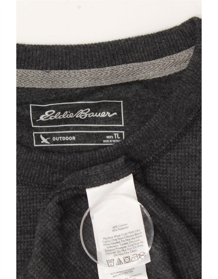 EDDIE BAUER Herre Top Langærmet Stor Grå Bomuld