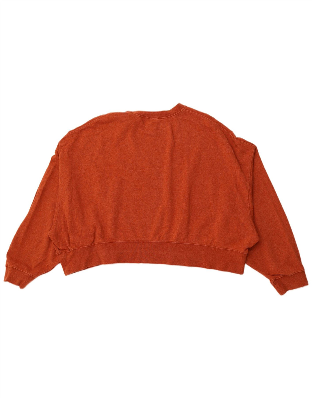 NIKE Womens Crop Oversized Sweatshirt Jumper UK 16 Large Orange Bomuld