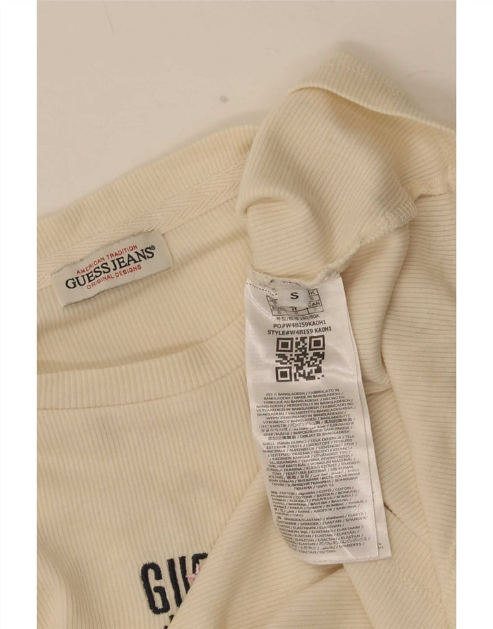 Guess Dametop Langærmet UK 8 Small Off White Bomuld