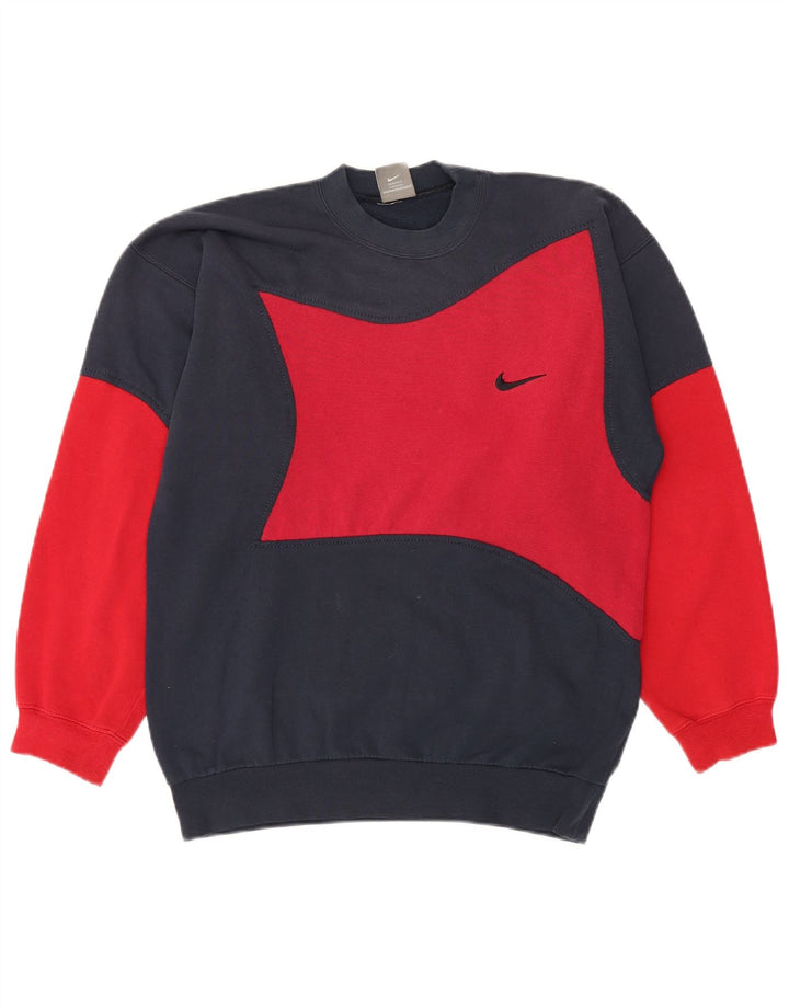 Nike Sweatshirt Jumper til mænd UK 39/41 Medium Navy Blue Colourblock