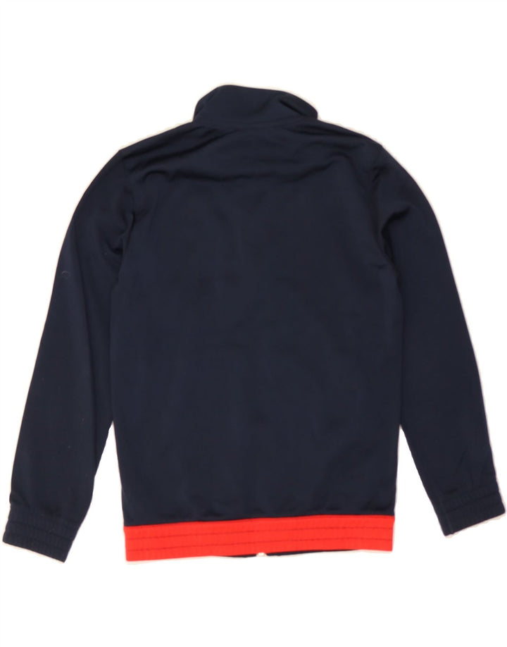 ADIDAS Boys Graphic Tracksuit Top Jacket 7-8 Years Navy Blue Colourblock Vintage Adidas and Second-Hand Adidas from Messina Hembry 