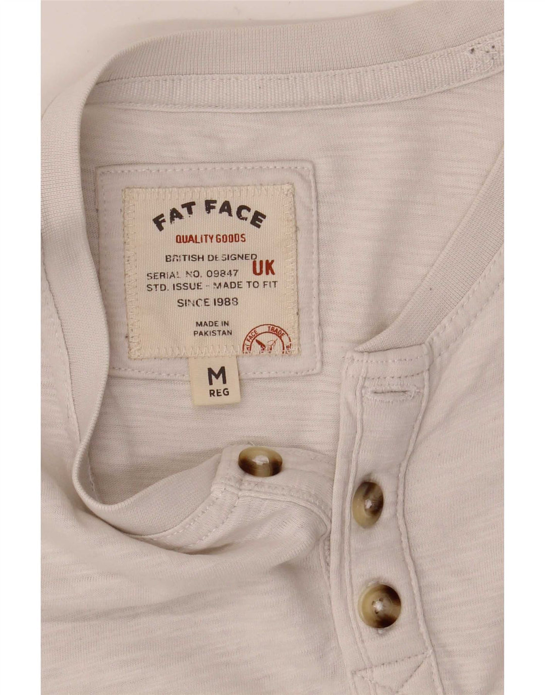 Fat Face Herre T-Shirt Top Medium Hvid Flecked