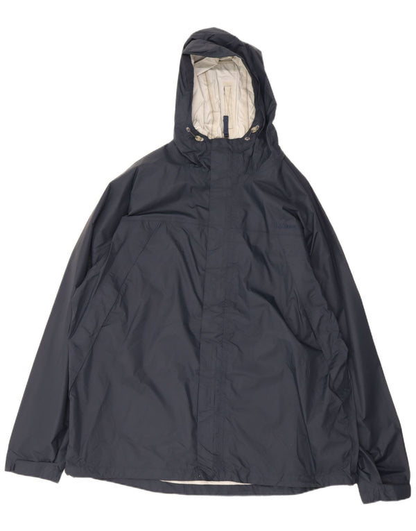 L.L.Bean Regnjakke med hætte til mænd UK 42 XL marineblå nylon