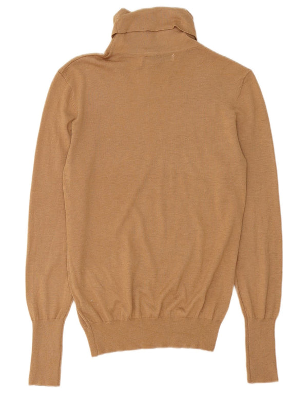 Zara Dame Roll Neck Jumper Sweater UK 16 Large Brown Modal