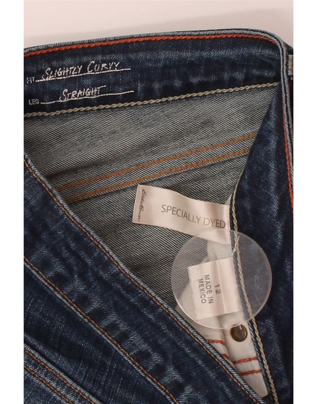 EDDIE BAUER Womens Slightly Curvy Straight Jeans US 12 Large W32 L28 Blue Vintage Eddie Bauer and Second-Hand Eddie Bauer from Messina Hembry 