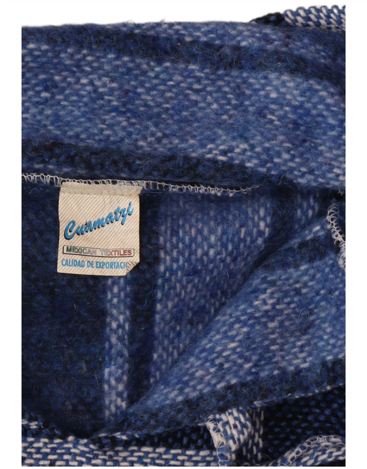 VINTAGE Herre hættetrøje 3XL blå stribet akryl