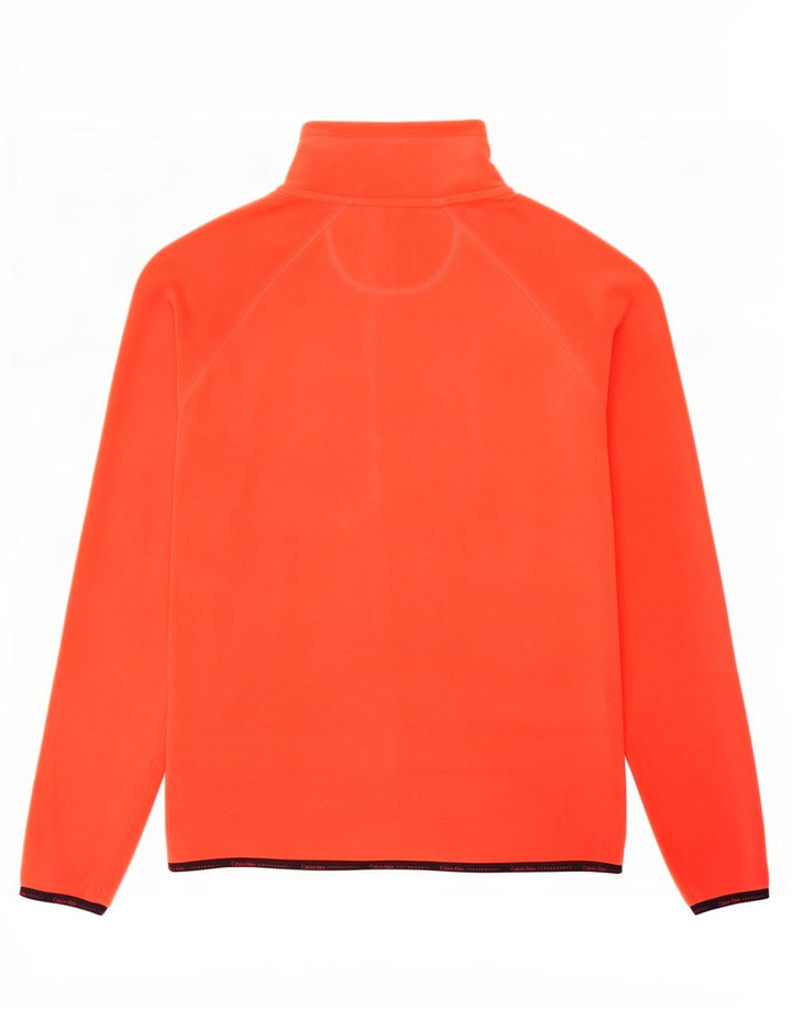 Calvin Klein Dame Grafisk Fleecejakke UK 14 Medium Rød Polyester