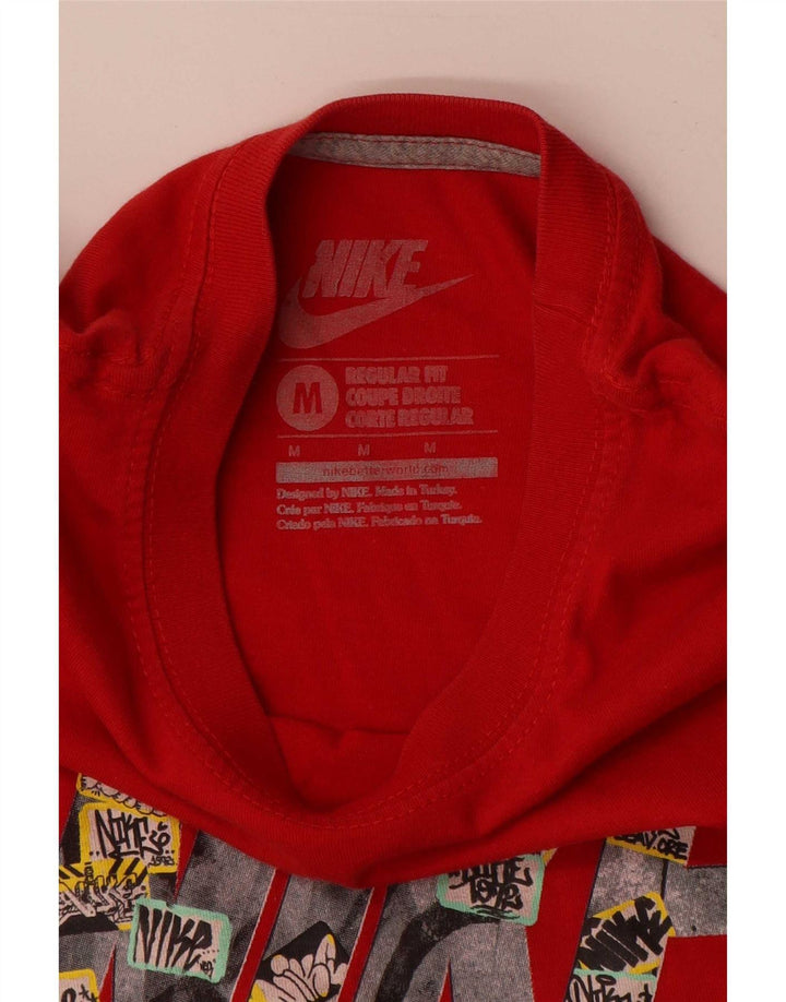 Nike Herre Regular Fit Grafisk T-Shirt Top Medium Rød