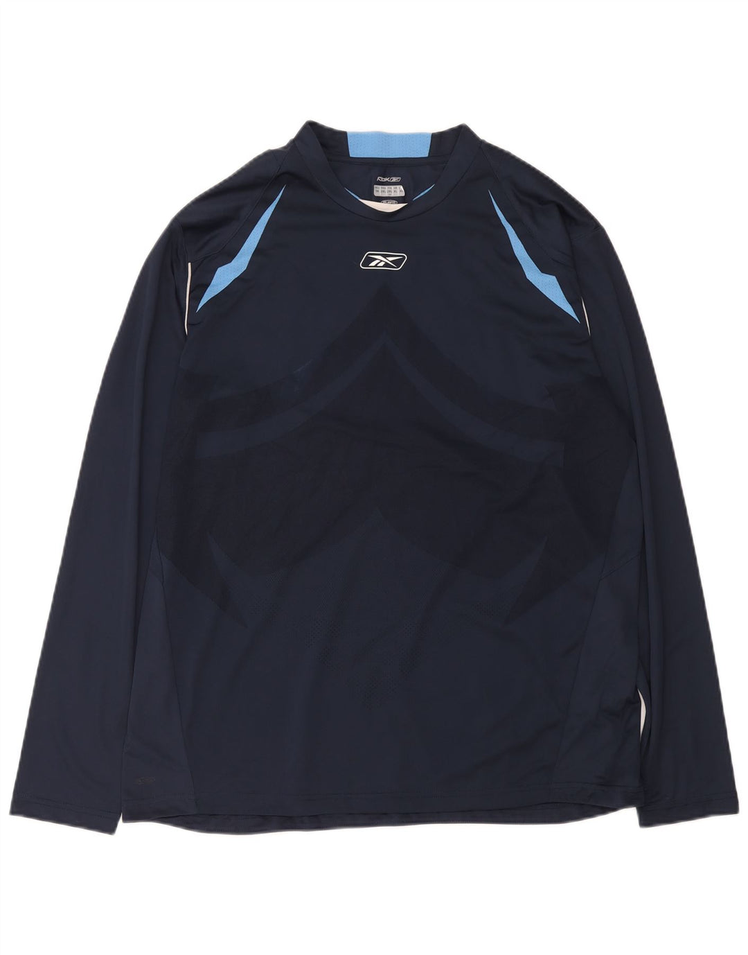 Reebok Herre Top Langærmet XL Marineblå Colourblock Polyester