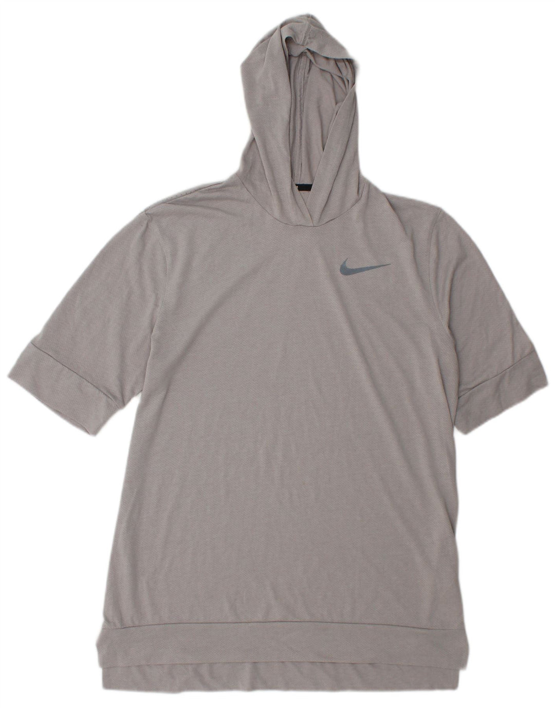 Nike Herre Dri Fit T-shirt med hætte mellemgrå polyester