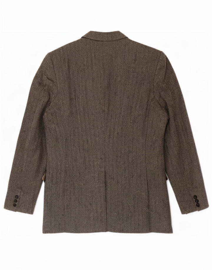 Harris Tweed Herre lang 2-knaps blazerjakke størrelse 46 XL Grå sildeben