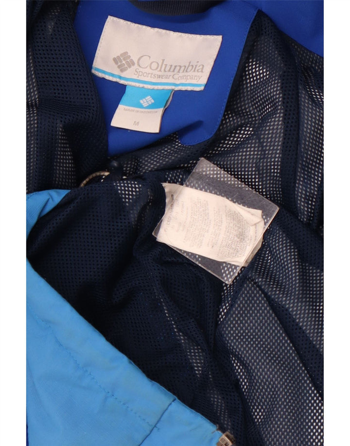 COLUMBIA Herre Omni-Tech Regnjakke med hætte UK 38 Medium Blue Colourblock