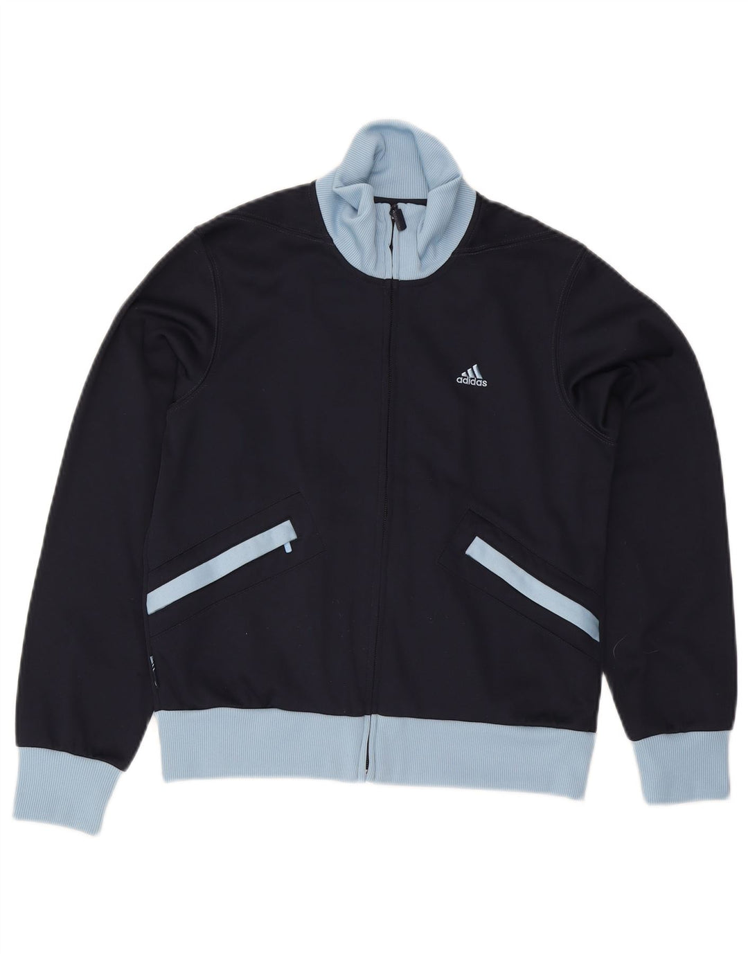 Adidas træningsdragt topjakke til kvinder UK 12 Medium Navy Blue Colourblock