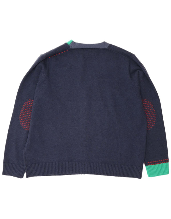 Joe Browns Herre Cardigan Sweater 2XL Navy Blue Colourblock Akryl