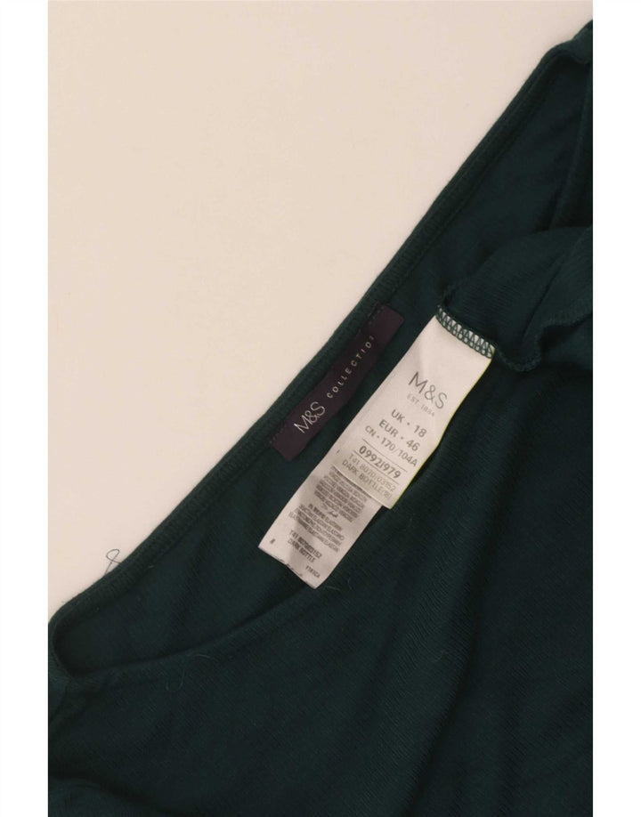 Marks & Spencer Dame Top Langærmet UK 18 XL Grøn Akryl