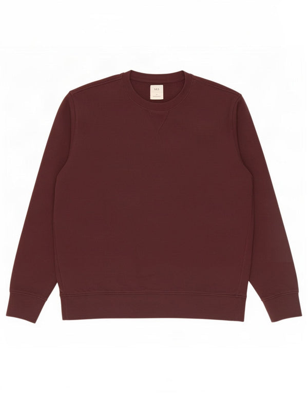 Marks & Spencer Herre Sweatshirt Jumper Large Bourgogne bomuld