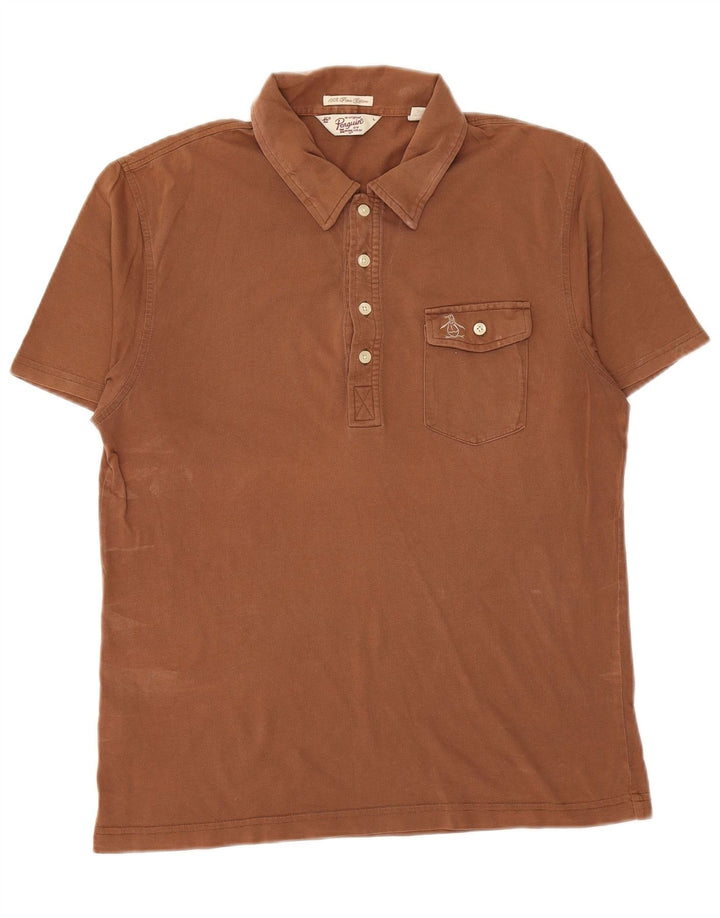 PENGUIN Herre poloshirt Stor brun bomuld