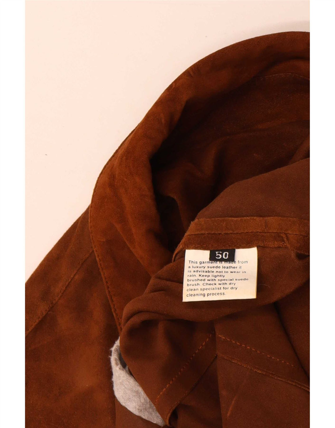 Vintage dame ruskindsjakke IT 50 XL beige læder