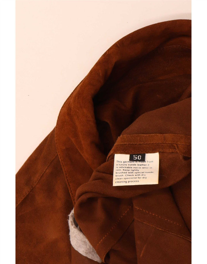 Vintage dame ruskindsjakke IT 50 XL beige læder