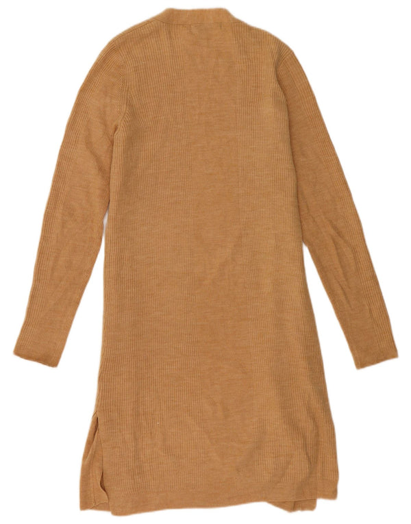 Marks & Spencer Dame Longline Åben Cardigan Sweater UK 14 Medium Beige