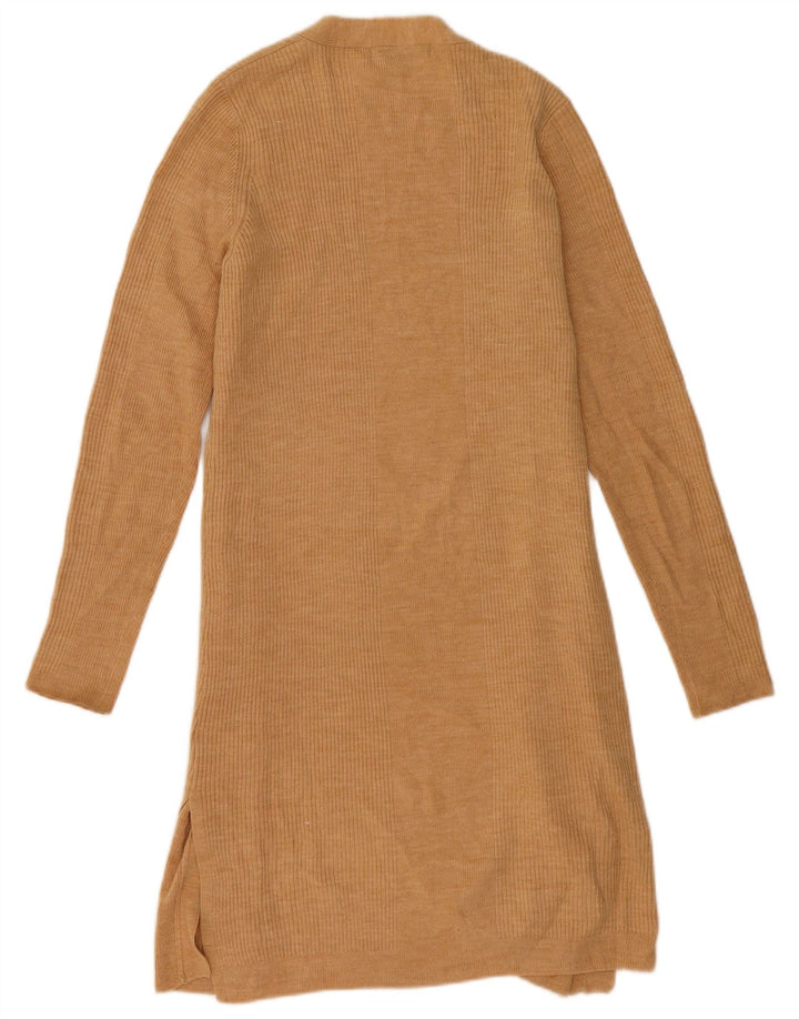 Marks & Spencer Dame Longline Åben Cardigan Sweater UK 14 Medium Beige
