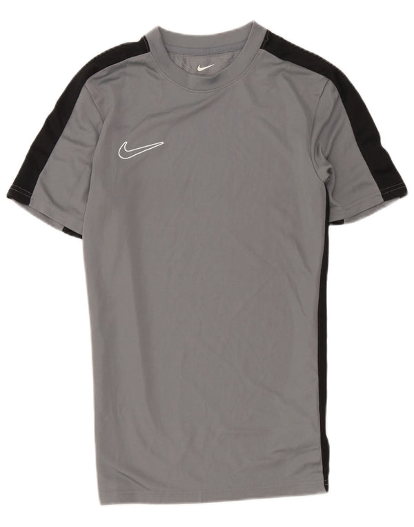 Nike Mens Dri Fit Slim Fit T-Shirt Top Small Grey Colourblock Polyester