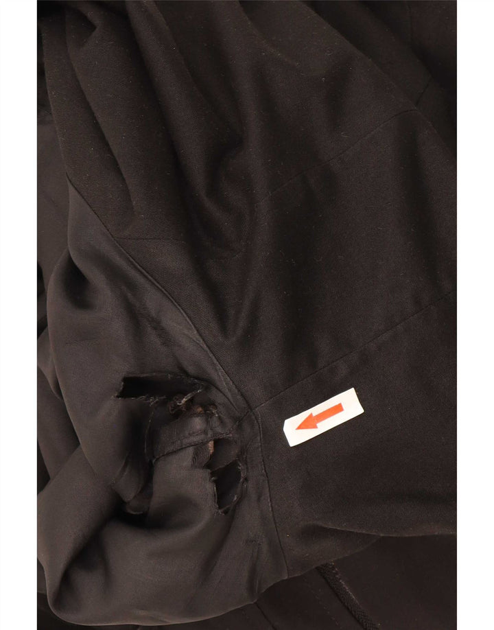 Reiss Herre Hooded Windbreaker Jacket UK 36 Small Black Polyester