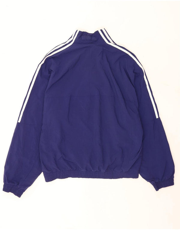 Adidas Mens Loose Fit Graphic Zip Neck Pullover Tracksuit Top Medium Blue