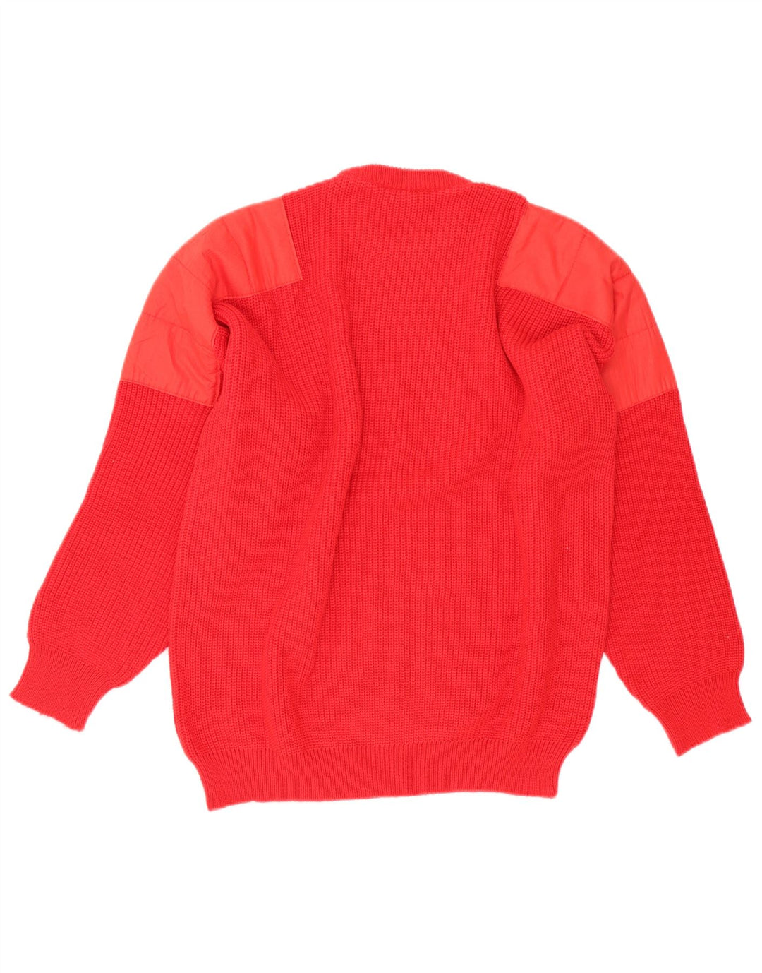 Vintage herre sweater med rund hals, medium rød uld