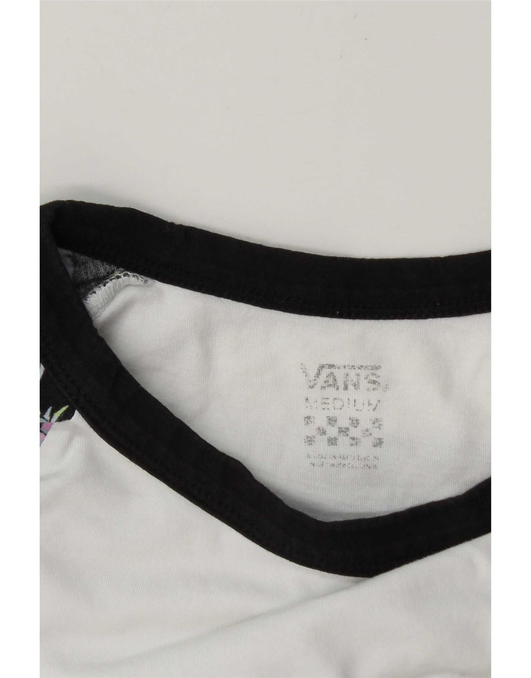Vans Dame Top 3/4 ærmer UK 14 Medium White Colourblock