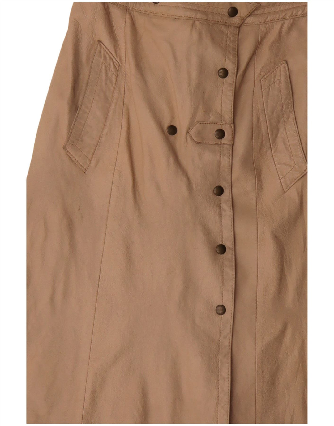 VINTAGE Lædernederdel til kvinder W30 Medium Beige