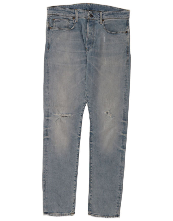G-Star Herre 3301 Distressed Tapered Jeans W34 L34 Blå Bomuld