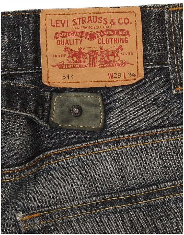 Levi's Herre 511 Slim Jeans W29 L30 Marineblå