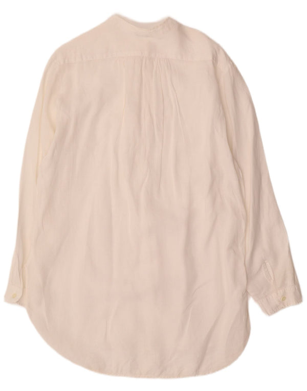 BENETTON Dame Longline Pullover Shirt UK 14 Medium Off White