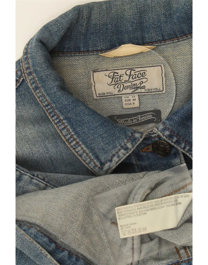 Fat Face Dame denimjakke UK 12 Medium Blue Cotton