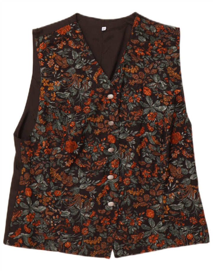 Vintage herrevest med 5 knapper EU 42 Stor flerfarvet blomsterviscose